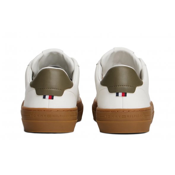 Tommy Hilfiger Ανδρικό Δερμάτινο Sneaker FM0FM05572 YBL Εκρού