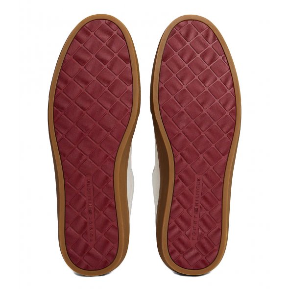 Tommy Hilfiger Ανδρικό Δερμάτινο Sneaker FM0FM05572 YBL Εκρού