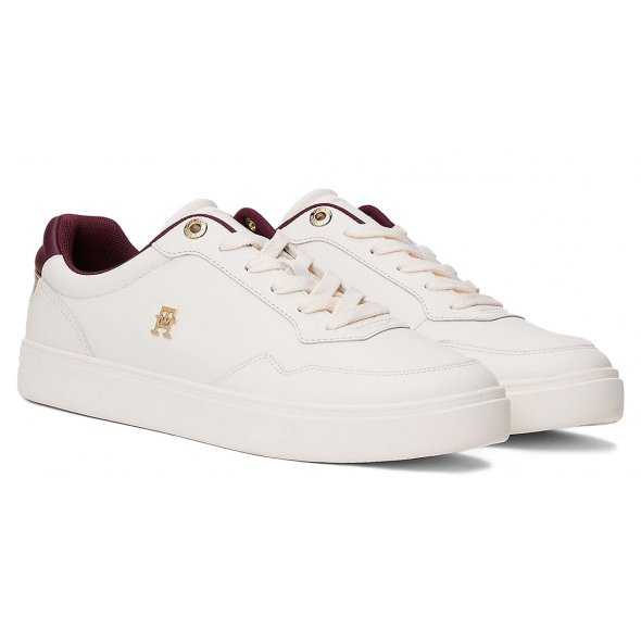 Tommy Hilfiger Γυναικείο Δερμάτινο Sneaker FW0FW08680 YBH Λευκό