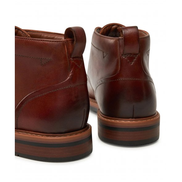 Clarks Ανδρικό Δερμάτινο Μποτάκι Aldwin Chukka 26178425 Mid Tan Leather