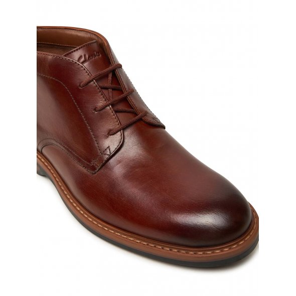 Clarks Ανδρικό Δερμάτινο Μποτάκι Aldwin Chukka 26178425 Mid Tan Leather