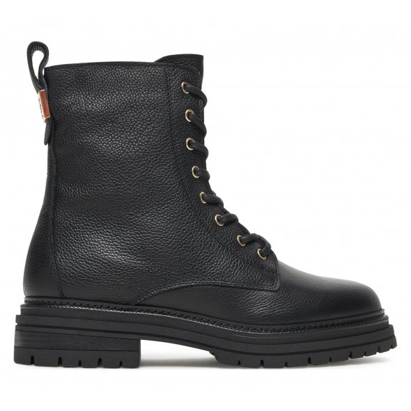 Tommy Hilfiger Γυναικείο Δερμάτινο Μποτάκι FW0FW08767 BDS Μαύρο