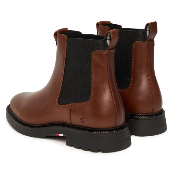Tommy Hilfiger Ανδρικό Δερμάτινο Μποτάκι FM0FM05591 GVI Ταμπά
