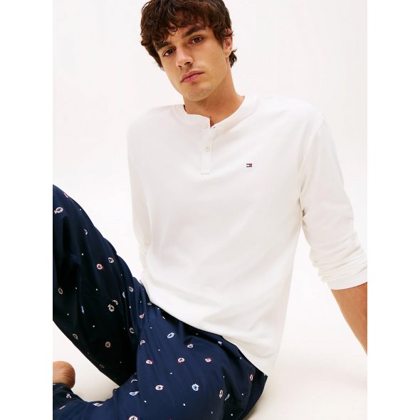 Tommy Hilfiger Σετ Ανδρικές Πιτζάμες UM0UM03592 0V0 Μπλε/Εκρου