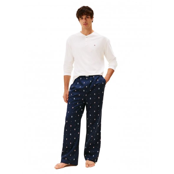 Tommy Hilfiger Σετ Ανδρικές Πιτζάμες UM0UM03592 0V0 Μπλε/Εκρου