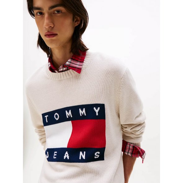 Tommy Hilfiger Ανδρικό πουλόβερ DM0DM22105 AFN Μπεζ