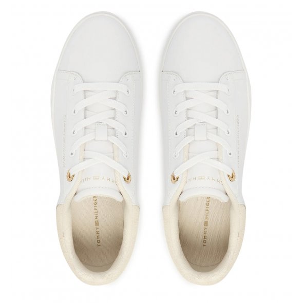 Tommy Hilfiger Γυναικείο Δερμάτινο Sneaker FW0FW09020 0K4 Λευκό