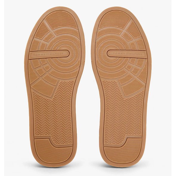 Tommy Hilfiger Ανδρικό Δερμάτινο Sneaker Th Court Lth Detail Ess FM0FM05367 01V Λευκό