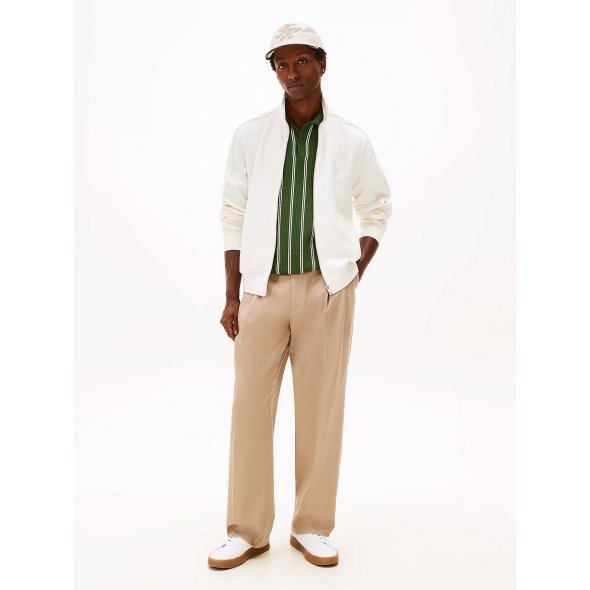 Tommy Hilfiger Ανδρικό Δερμάτινο Sneaker Th Court Lth Detail Ess FM0FM05367 01V Λευκό