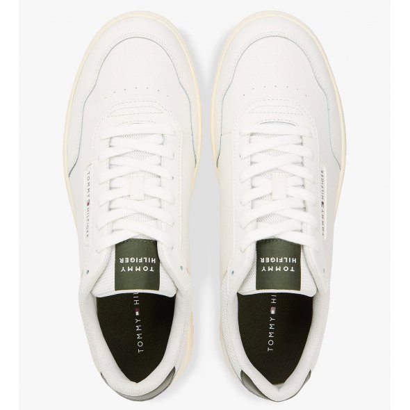 Tommy Hilfiger Ανδρικό Δερμάτινο Sneaker fm0fm05713 YBL Λευκό