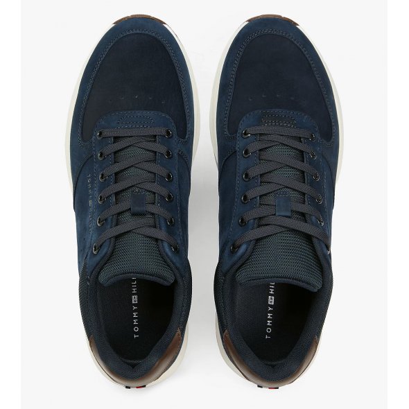 Tommy Hilfiger Ανδρικό Δερμάτινο Sneaker FM0FM05724 DW5 Μπλε