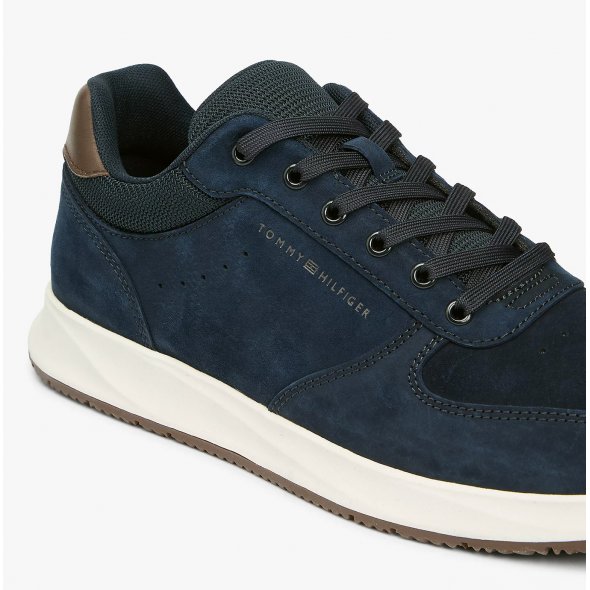 Tommy Hilfiger Ανδρικό Δερμάτινο Sneaker FM0FM05724 DW5 Μπλε