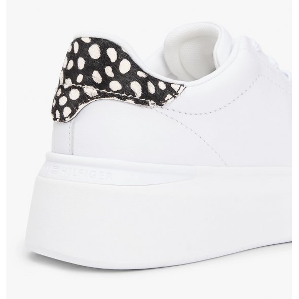 Tommy Hilfiger Γυναικείο Δερμάτινο Sneaker FW0FW09023 02R Λευκό