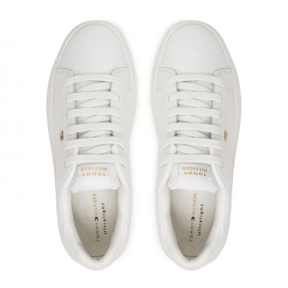 Tommy Hilfiger Γυναικείο Δερμάτινο Sneaker FW0FW08948 YBS Λευκό