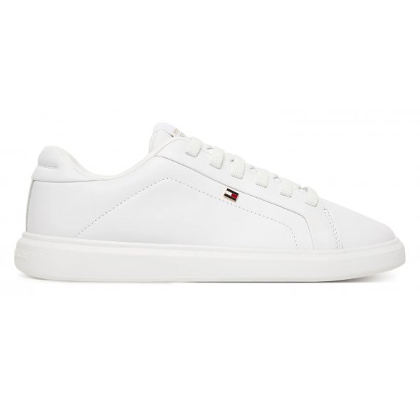 Tommy Hilfiger Γυναικείο Δερμάτινο Sneaker FW0FW08948 YBS Λευκό