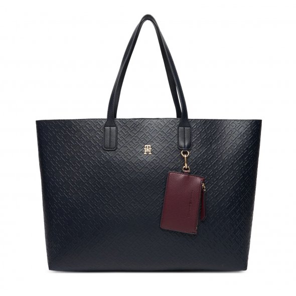 Tommy Hilfiger Τσάντα Th Icon Tote Mono AW0AW18174 DW6 Μπλε