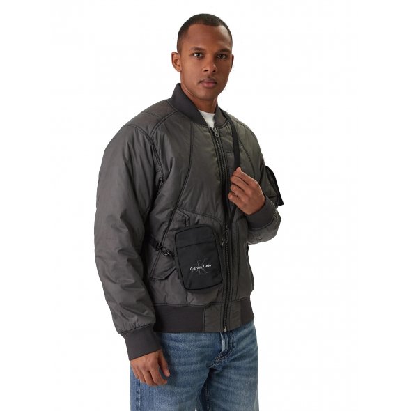 Calvin Klein Ανδρικό Τσαντάκι Bold Logo Nylon Slim Reporter LV04D3231G UB1 Μαύρο