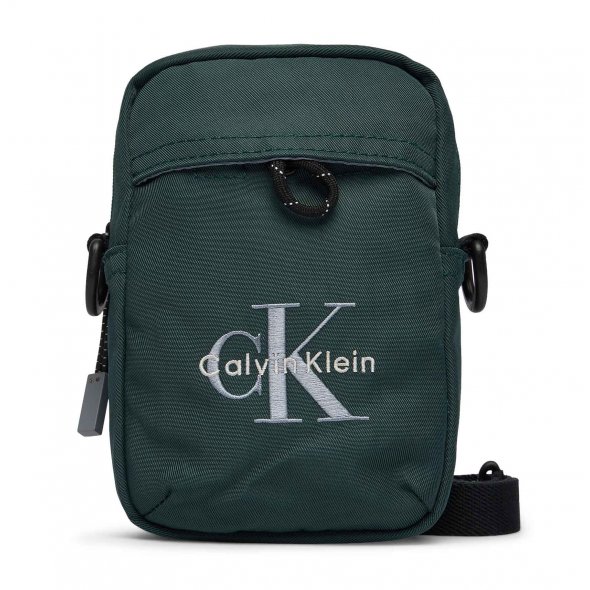 Calvin Klein Ανδρικό Τσαντάκι Bold Logo Nylon Slim Reporter LV04D3231G 60S Πράσινο