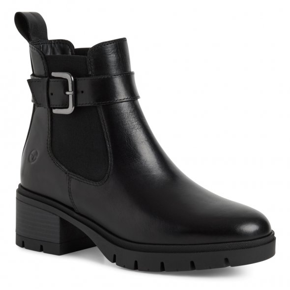 Tamaris Δερμάτινο Μποτάκι 1-25447-43 003 Μαύρο