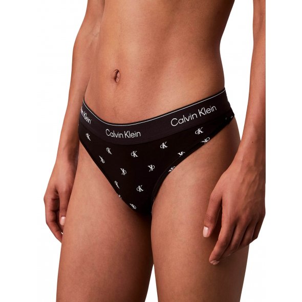 Calvin Klein Underwear Στρινγκ Icon Cotton Modal LV00QF8518 PCS Μαύρο