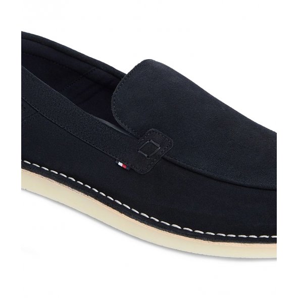 Tommy Hilfiger Ανδρικό Δερμάτινο Μοκασίνι FM0FM05782 DW5 Μπλε