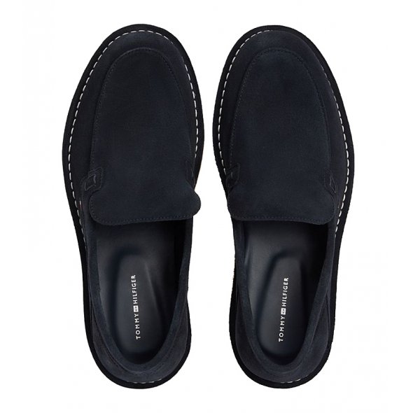 Tommy Hilfiger Ανδρικό Δερμάτινο Μοκασίνι FM0FM05782 DW5 Μπλε