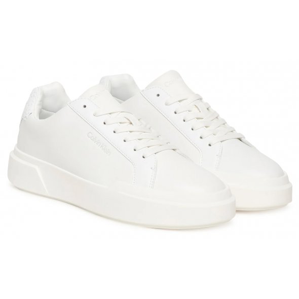 Calvin Klein Γυναικείο Δερμάτινο Sneaker YW0YW02036 0K7 Λευκό