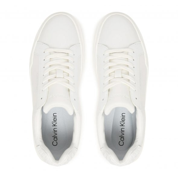Calvin Klein Γυναικείο Δερμάτινο Sneaker YW0YW02036 0K7 Λευκό