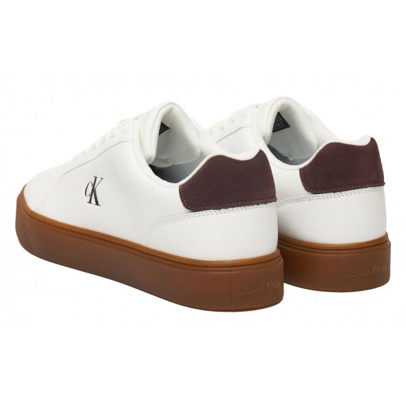 Calvin Klein Ανδρικό Δερμάτινο Sneaker YM0YM01435 05V Λευκό