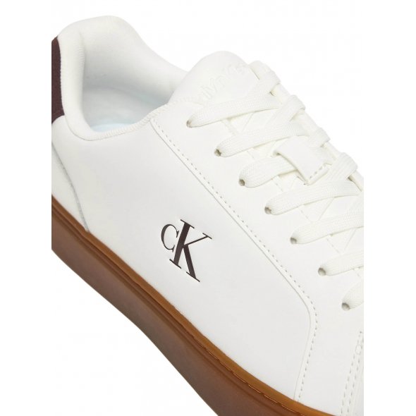 Calvin Klein Ανδρικό Δερμάτινο Sneaker YM0YM01435 05V Λευκό