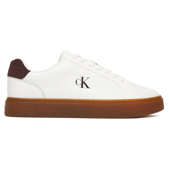 Calvin Klein Ανδρικό Δερμάτινο Sneaker YM0YM01435 05V Λευκό