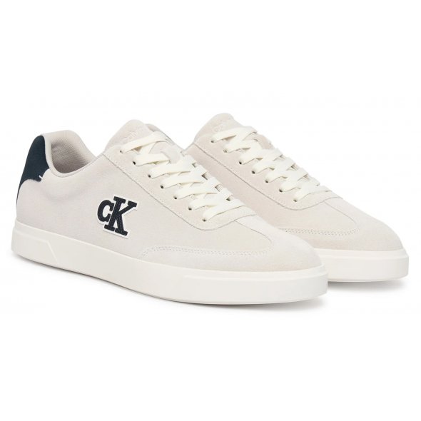 Calvin Klein Ανδρικό Δερμάτινο Sneaker HM0HM02125 0LA Εκρού