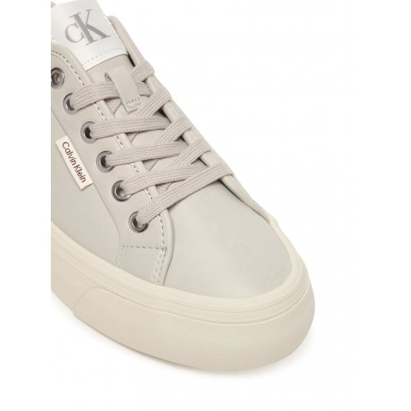 Calvin Klein Γυναικείο Casual Vulc Flatf Lace Up Lth YW0YW01932 PDJ Γκρι