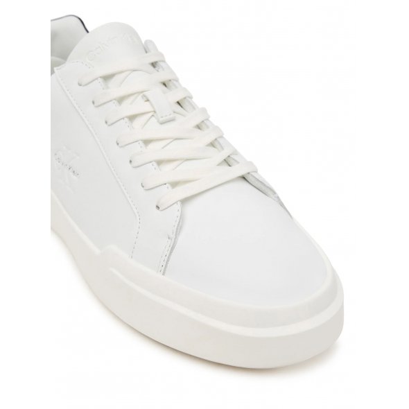 Calvin Klein Ανδρικό Δερμάτινο Sneaker YM0YM01344 01W Λευκό