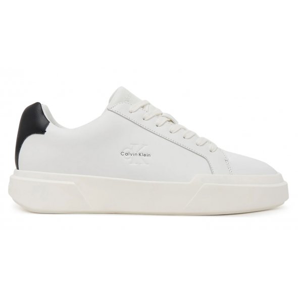 Calvin Klein Ανδρικό Δερμάτινο Sneaker YM0YM01344 01W Λευκό