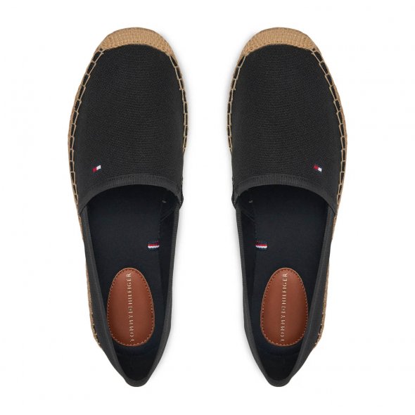 Tommy Hilfiger Γυναικείες Εσπαντρίγιες Flag Canvas Espadrille FW0FW08541 BDS Μαύρο