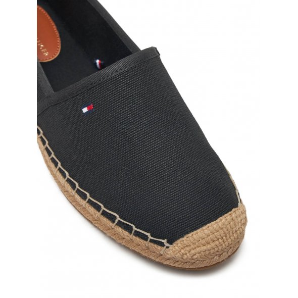 Tommy Hilfiger Γυναικείες Εσπαντρίγιες Flag Canvas Espadrille FW0FW08541 BDS Μαύρο