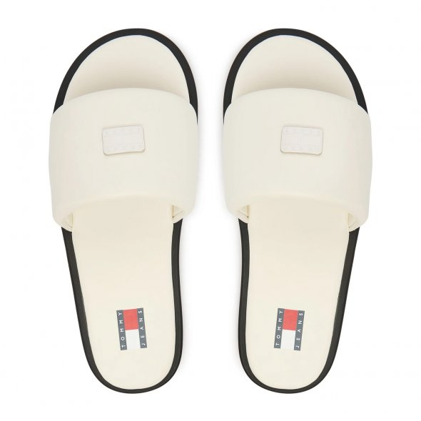 Tommy Hilfiger Δερμάτινο Slide EN0EN02950 YBI Λευκό
