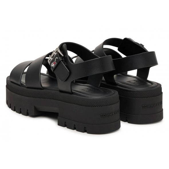 Tommy Hilfiger Σανδάλια Tjw Straps Leather Max Sandal EN0EN02944 BDS Μαύρο
