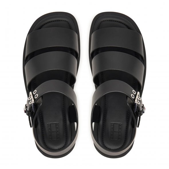 Tommy Hilfiger Σανδάλια Tjw Straps Leather Max Sandal EN0EN02944 BDS Μαύρο