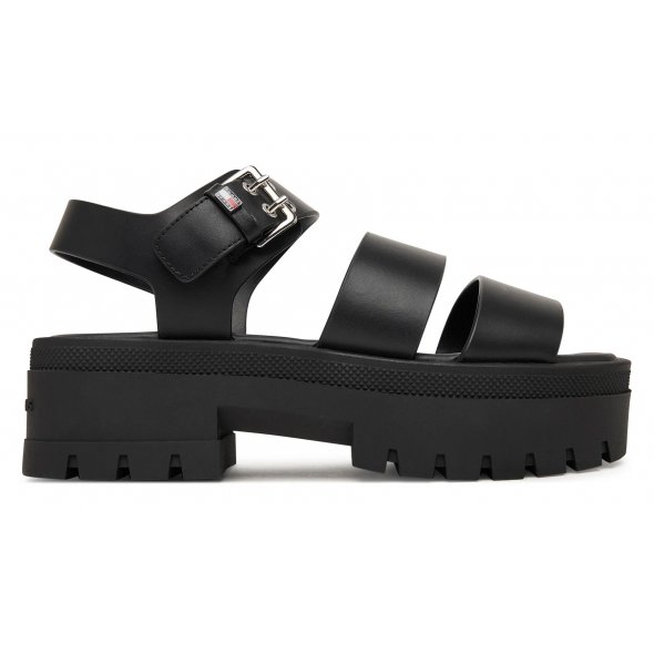 Tommy Hilfiger Σανδάλια Tjw Straps Leather Max Sandal EN0EN02944 BDS Μαύρο