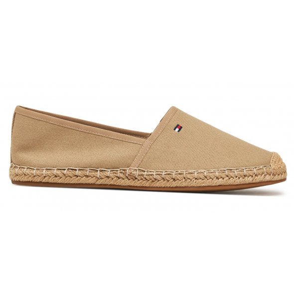 Tommy Hilfiger Γυναικείες Εσπαντρίγιες Flag Canvas Espadrille FW0FW08541 AB3 Μπεζ