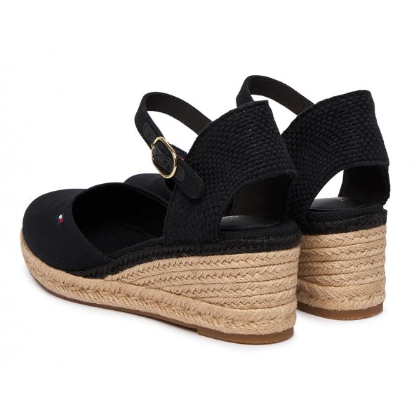 Tommy Hilfiger Εσπαντρίγιες Mid Wedge Espad Closed Toe FW0FW09233 BDS Μαύρο