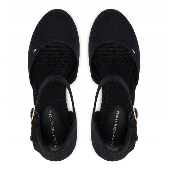 Tommy Hilfiger Εσπαντρίγιες Mid Wedge Espad Closed Toe FW0FW09233 BDS Μαύρο
