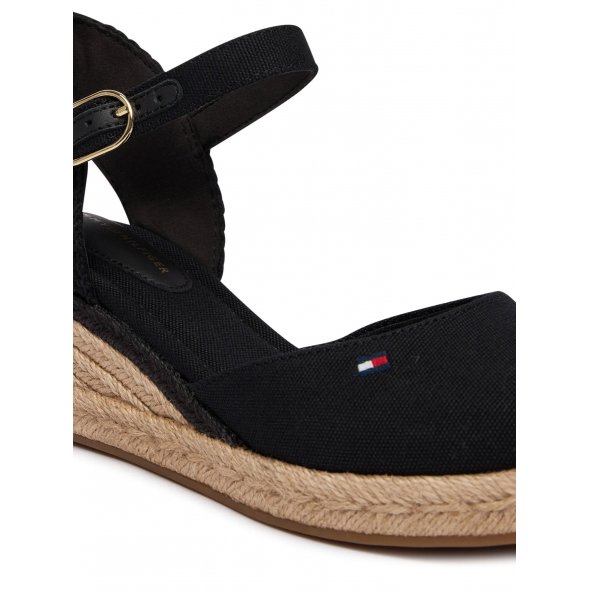 Tommy Hilfiger Εσπαντρίγιες Mid Wedge Espad Closed Toe FW0FW09233 BDS Μαύρο