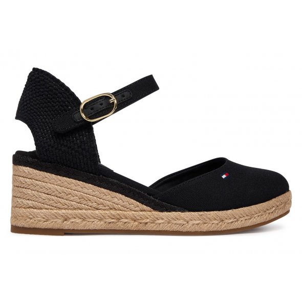 Tommy Hilfiger Εσπαντρίγιες Mid Wedge Espad Closed Toe FW0FW09233 BDS Μαύρο