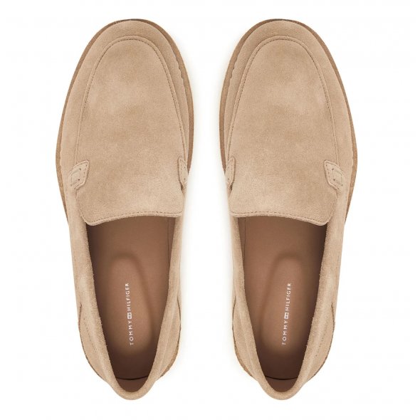 Tommy Hilfiger Ανδρικό Δερμάτινο Μοκασίνι FM0FM05782 AFE Μπεζ