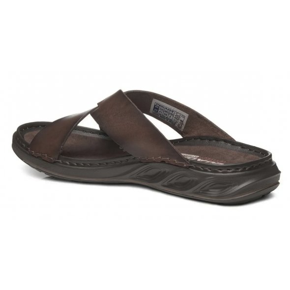 Pegada Ανδρική Δερμάτινη Παντόφλα 134102-04 Καφέ