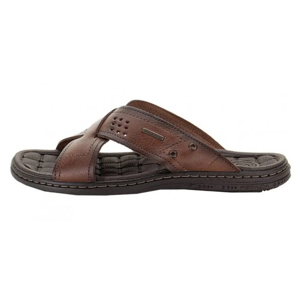 Pegada Ανδρική Δερμάτινη Παντόφλα 131222-01 Καφέ