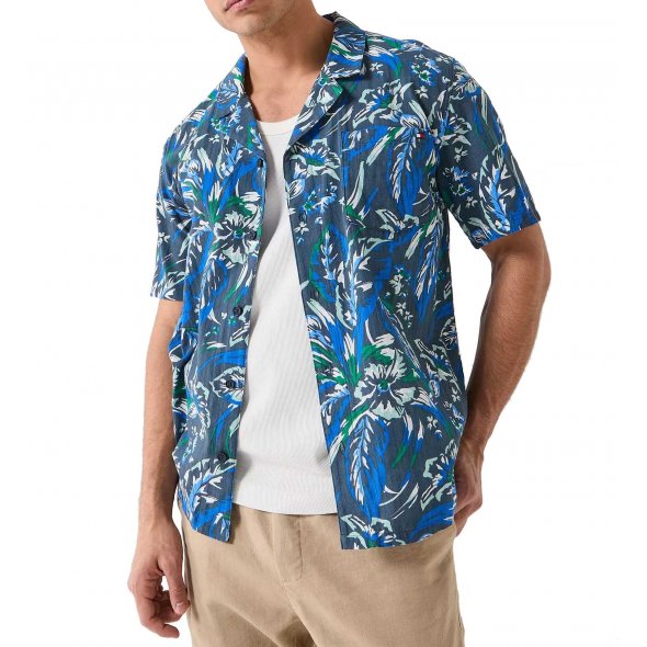 Tommy Hilfiger Ανδρικό Κοντομάνικο Πουκάμισο UM0UM03814 0G5 Μπλε